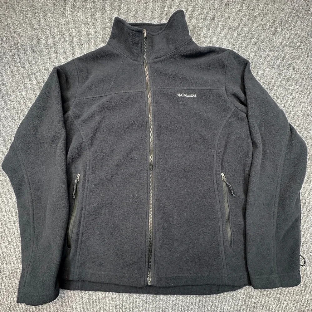 Columbia Interchange Benton Springs Fleece Jacket Womens XL Black Zip Shacket - Picture 2 of 8